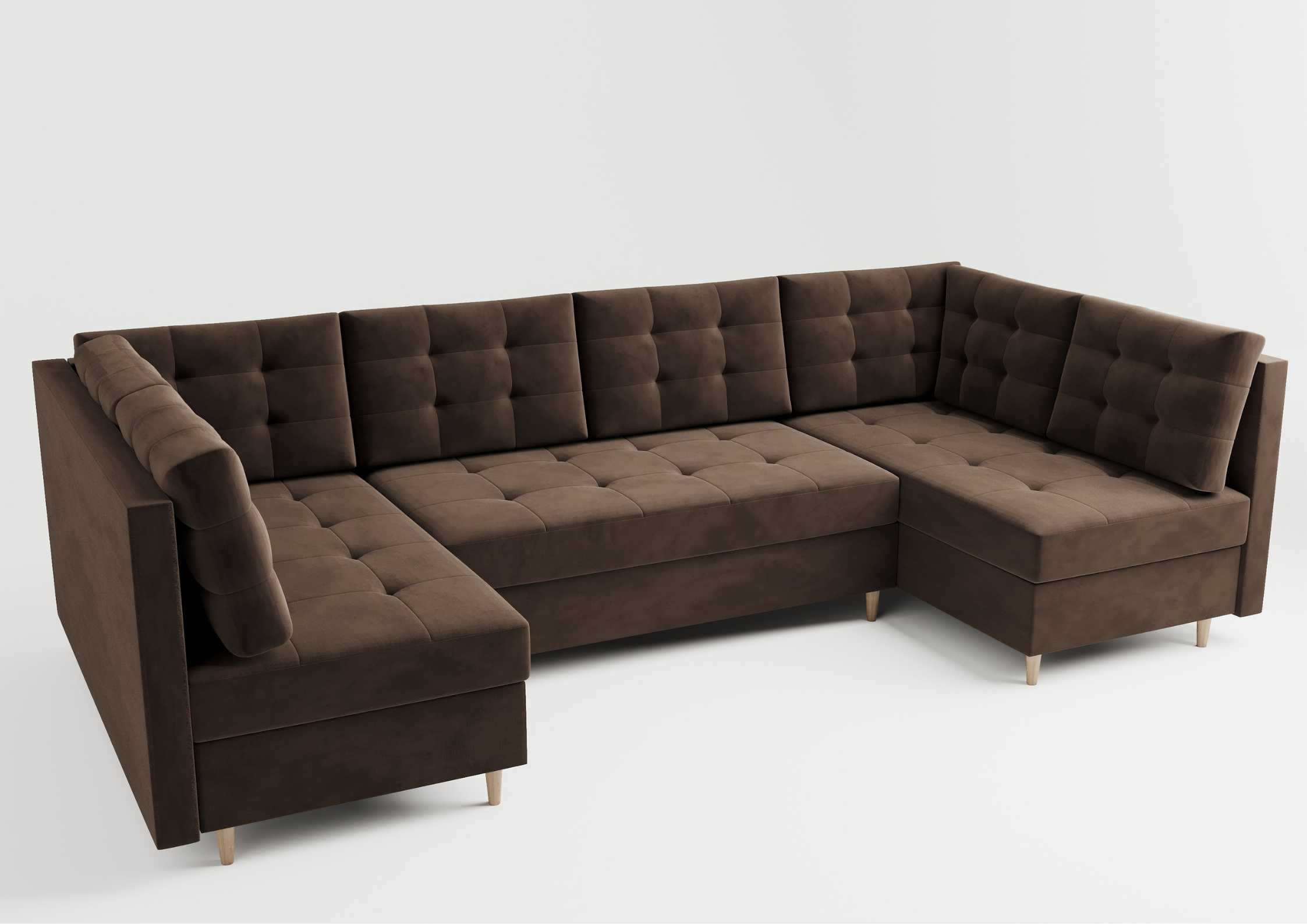 Narożnik w kształcie u pikowany brązowy